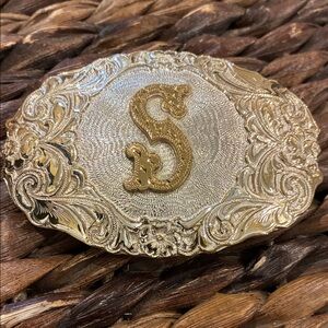 Crumrine Bronze “S” Western Belt Buckle El Arturo Collection